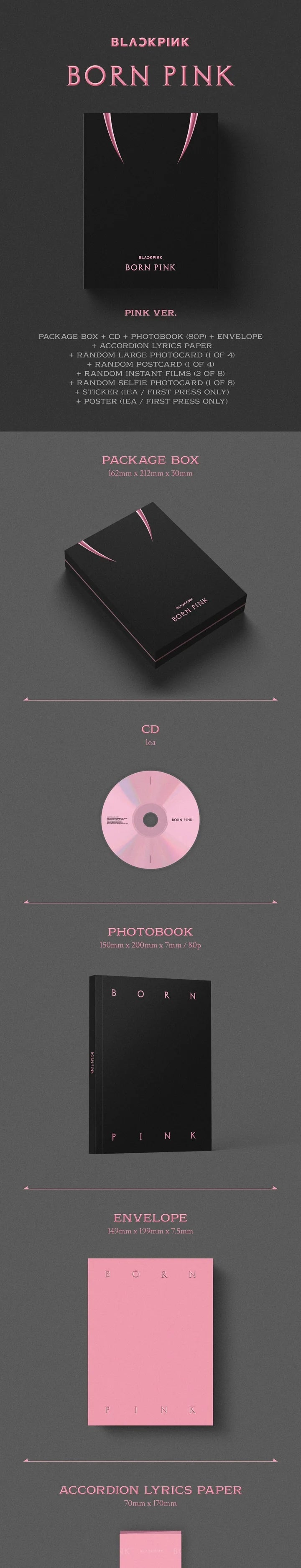 BLACKPINK - BORN PINK (BOX SET Ver.) Pink Ver. Inklusions 1