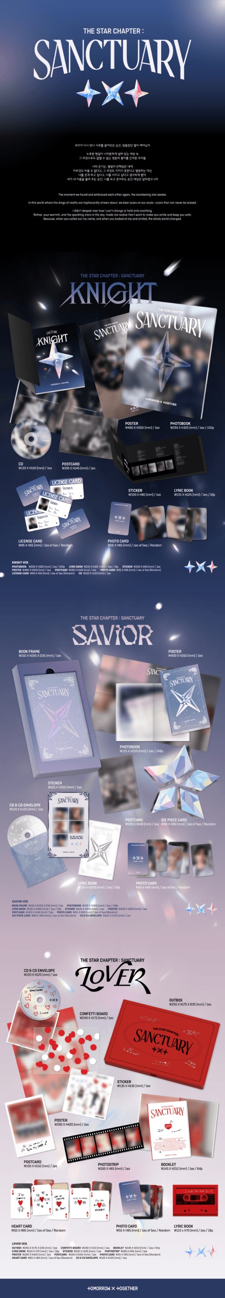 TOMORROW X TOGETHER (TXT) - THE STAR CHAPTER : SANCTUARY Inklusions