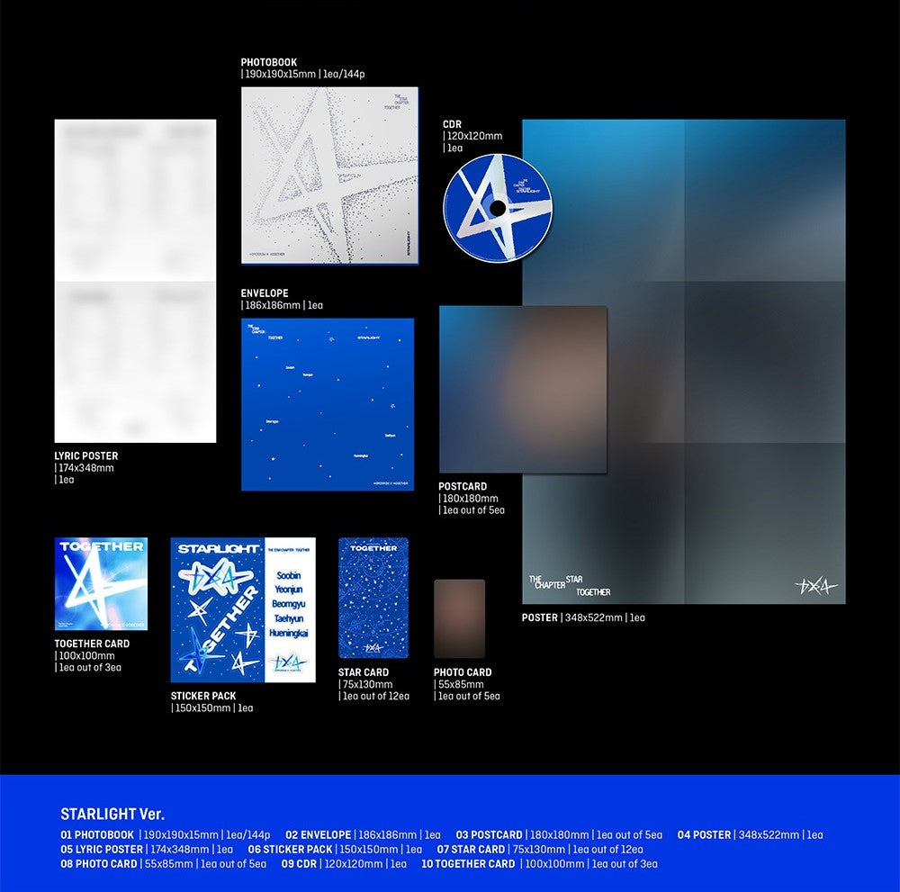 TOMORROW X TOGETHER (TXT) - THE STAR CHAPTER : TOGETHER (Starlight Ver.) Inklusions
