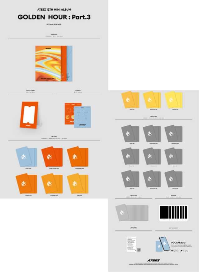 ATEEZ GoldenHourPart.3_POCAALBUM Ver. Inklusions