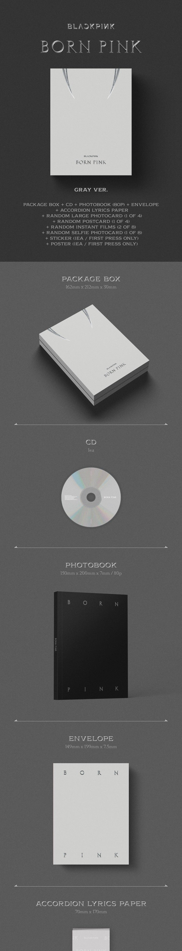 BLACKPINK - BORN PINK (BOX SET Ver.) Grey Ver. Inklusions 1
