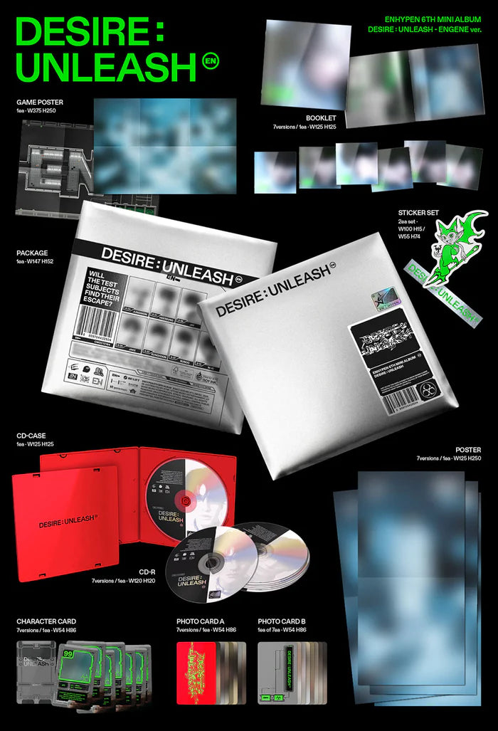 ENHYPEN - DESIRE : UNLEASH (ENGENE VER.) Inklusions