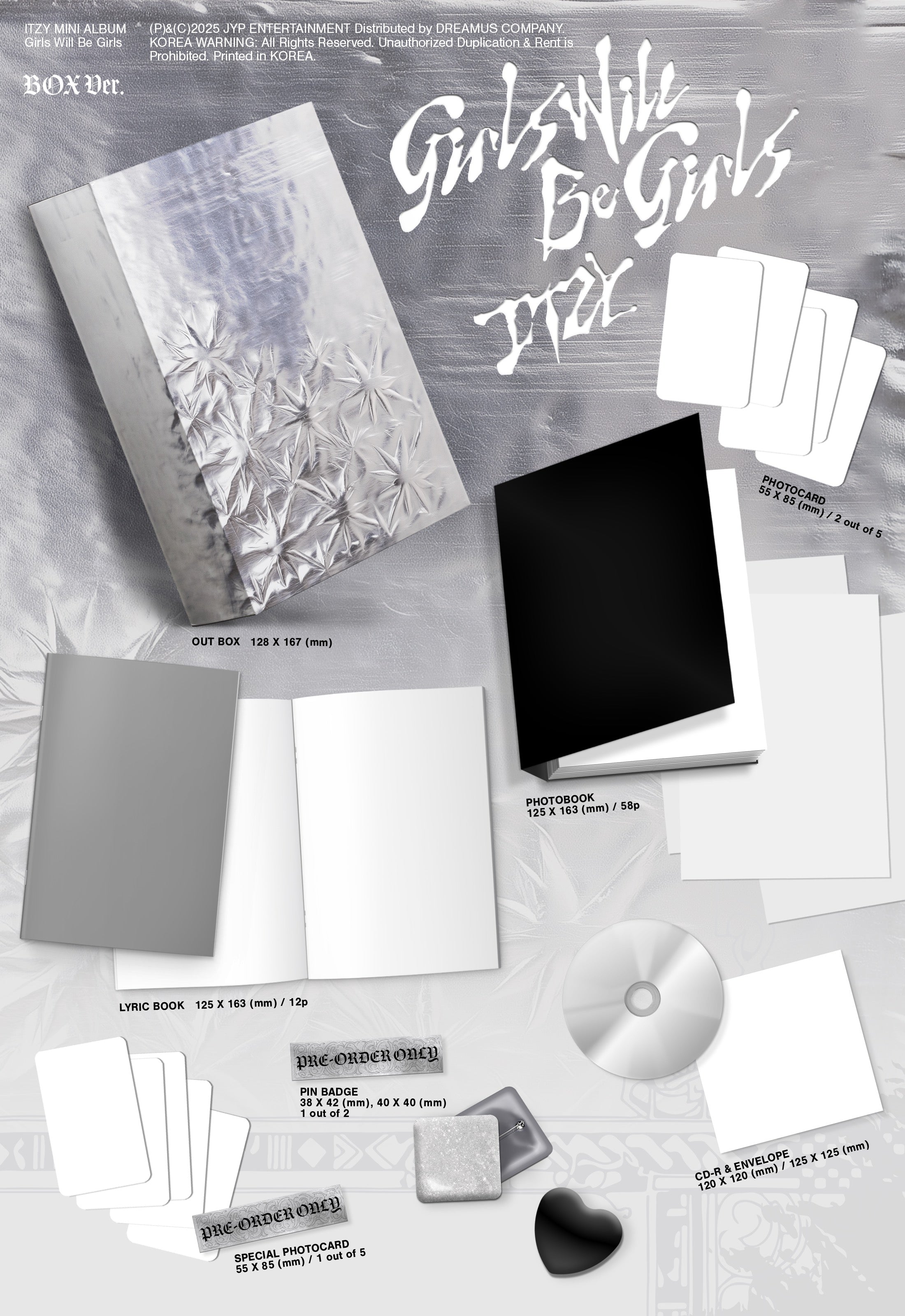 ITZY - GIRLS WILL BE GIRLS (BOX VER.) Inklusions