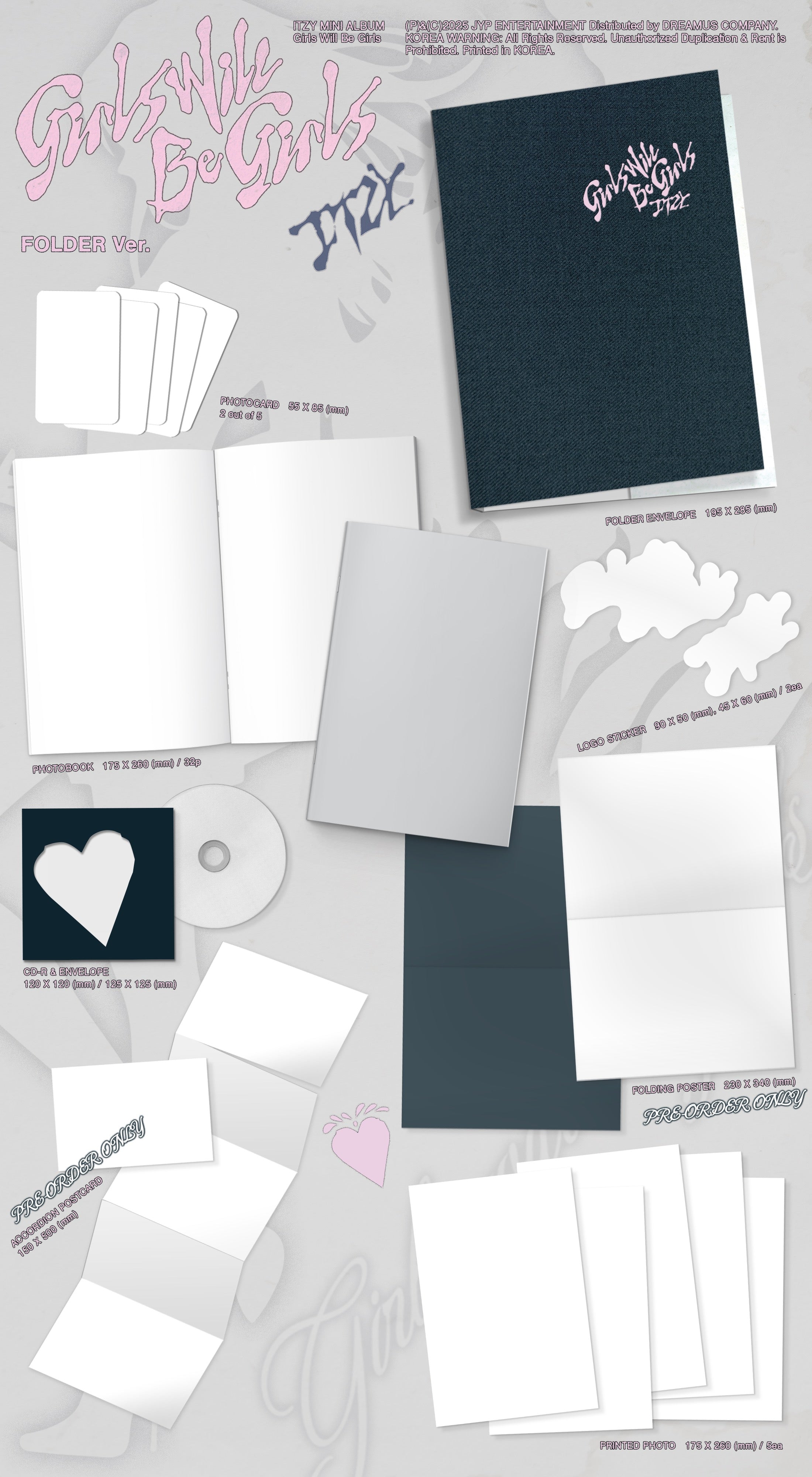 ITZY - GIRLS WILL BE GIRLS (FOLDER VER.) Inklusions