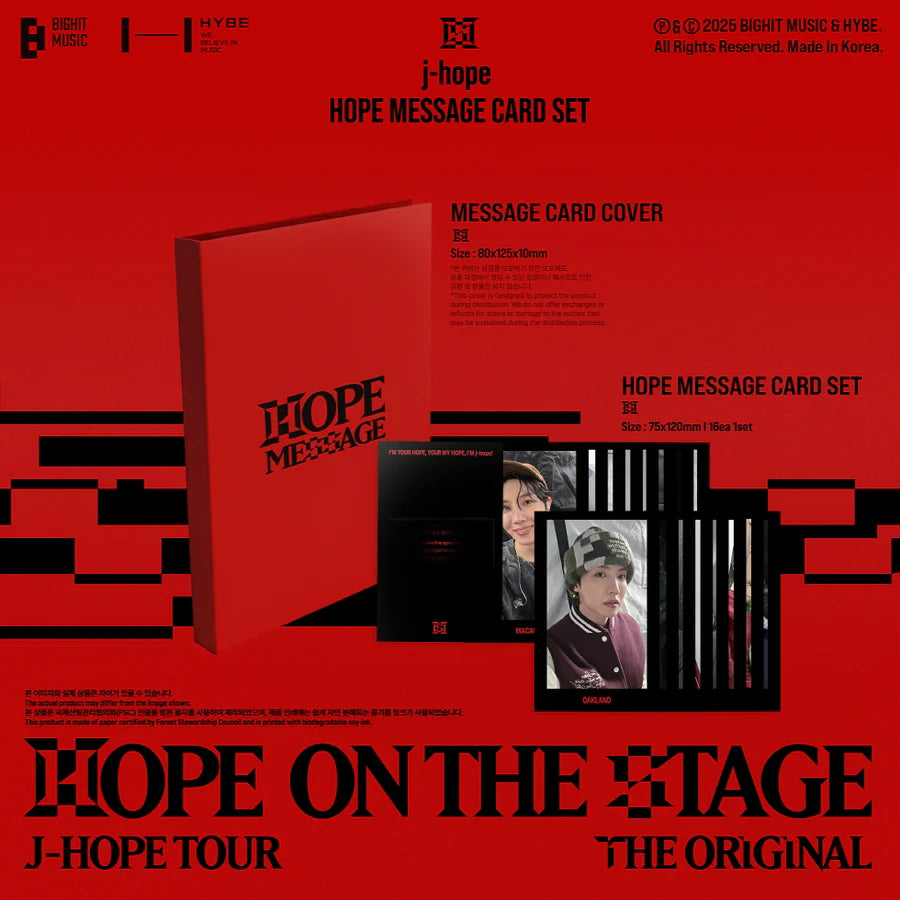 J-Hope Hope on Stage Message Card Inclusions