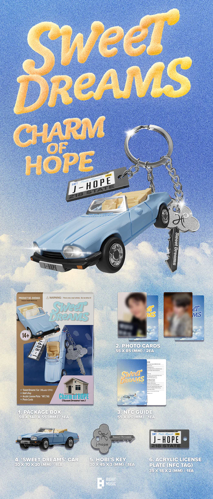 JHope BTS CHARM OF HOPE SWEET DREAMS Inklusions