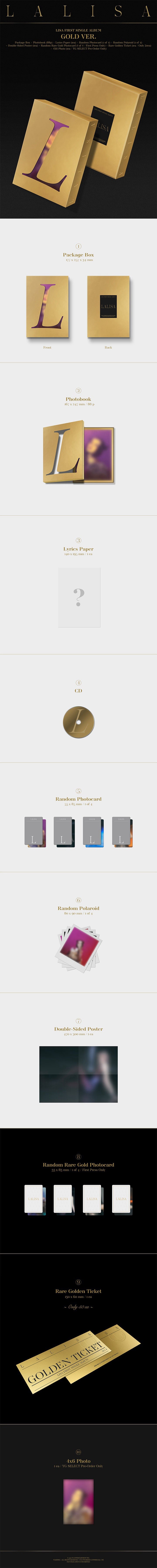 LISA - LALISA Gold Ver. Inklusions