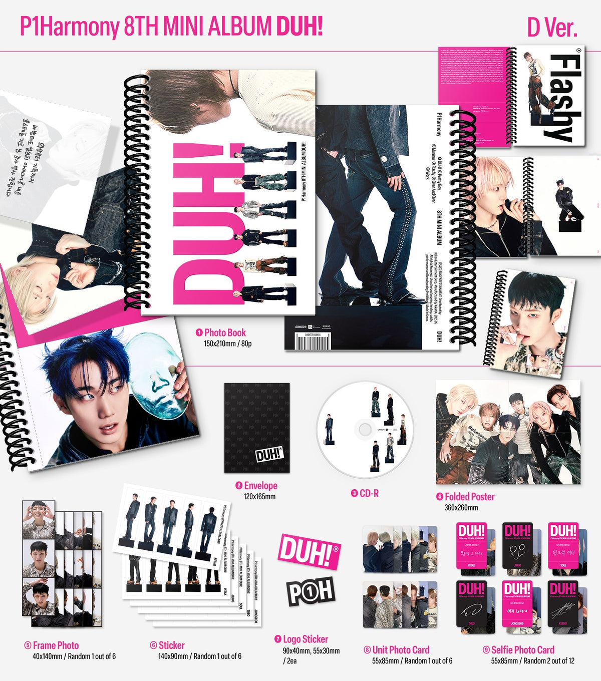 P1Harmony Duh! Standard D Ver. Inklusions