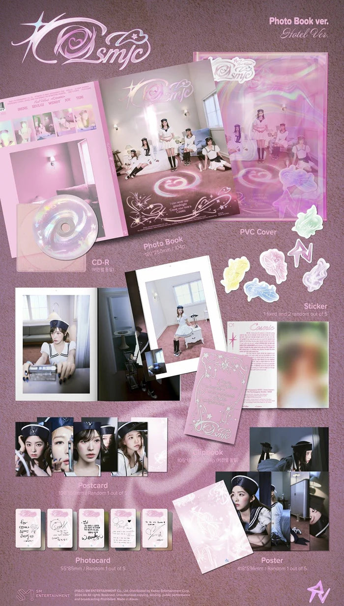 RED VELVET - COSMIC (PHOTO BOOK VER.) (Hotel Ver.) Inklusions