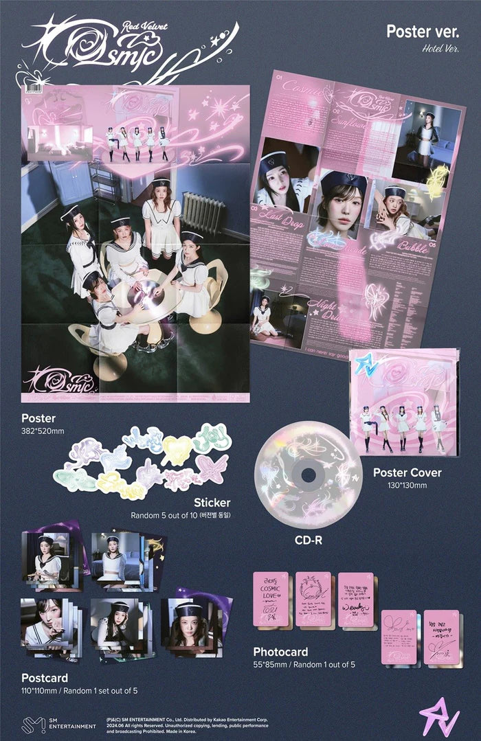 RED VELVET - COSMIC (POSTER VER.) (Hotel Ver.) Inklusions