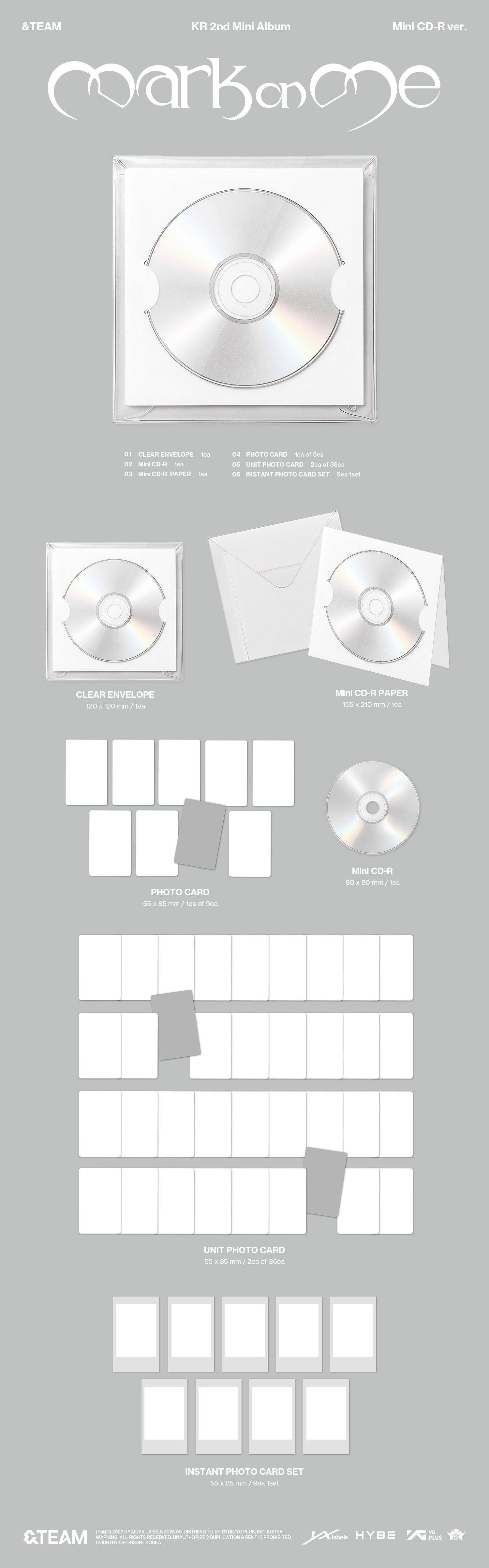 &TEAM MARK ON ME Mini CD Inclusions