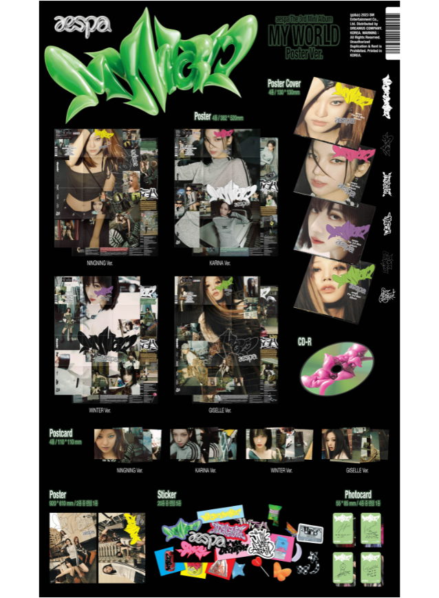 AESPA - MY WORLD (POSTER VER.) Inklusions 